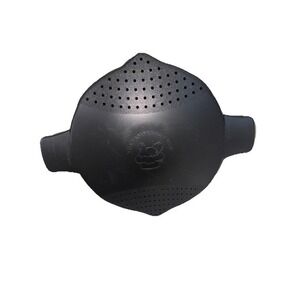 PAMPERED CHEF LARGE 8 Cup 2 Qt MICRO-COOKER MICROWAVE STEAMER STRAINER LID Black